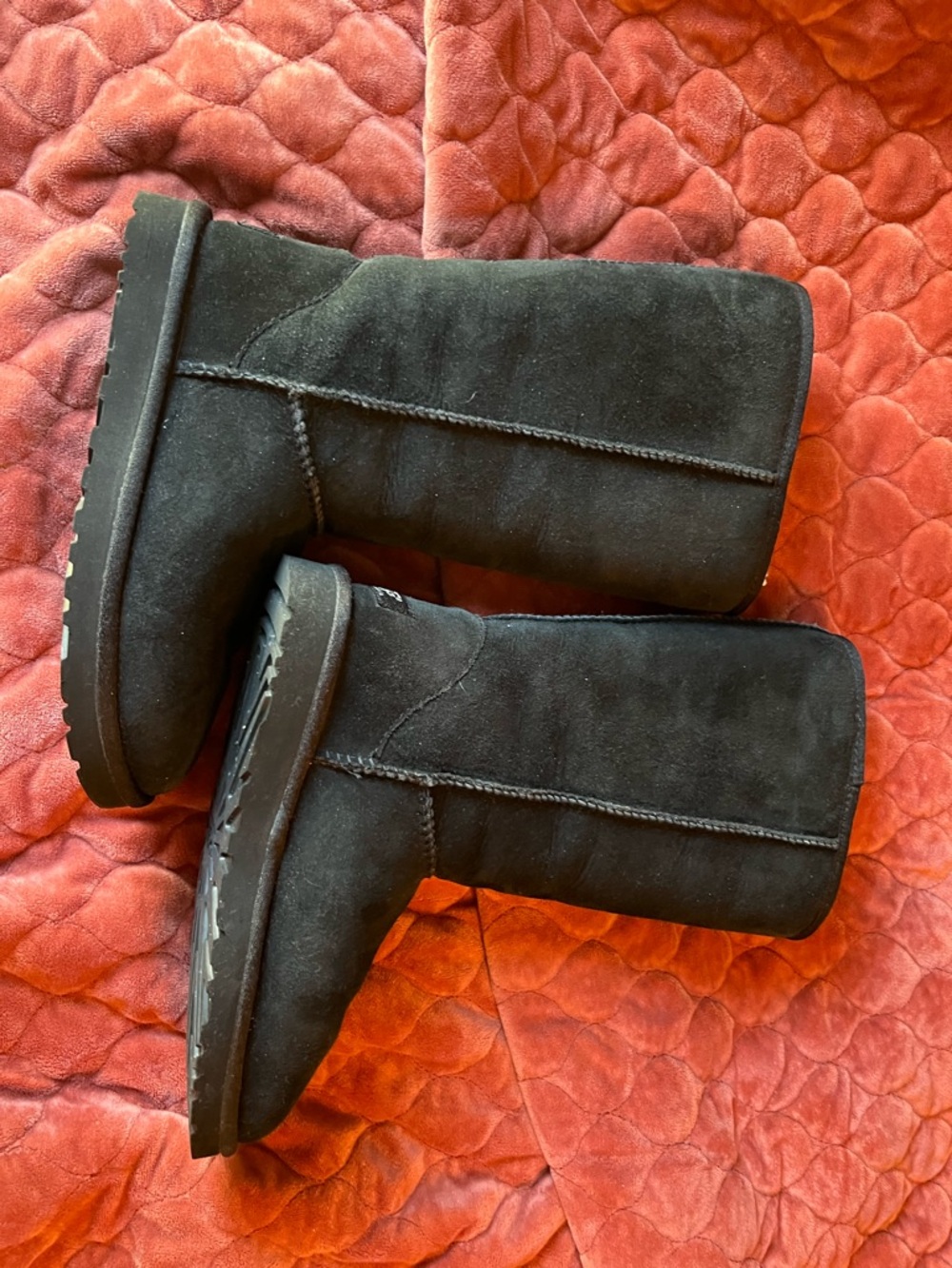 UGG Black Suede Slip-On tall Casual Boot - Picture 3 of 5